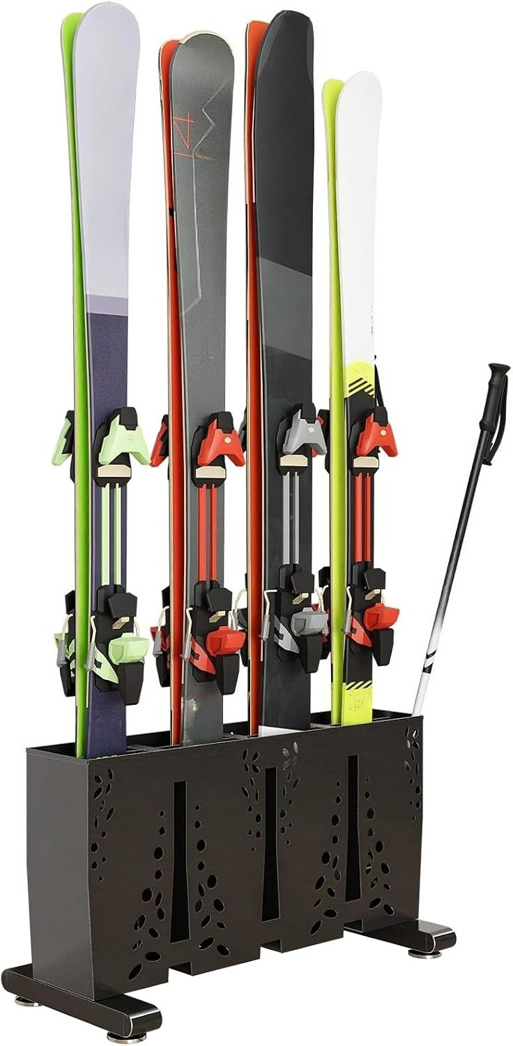 Sports Equipment Garage Organizer - Heavy Duty Metal Ski Storage Rack,