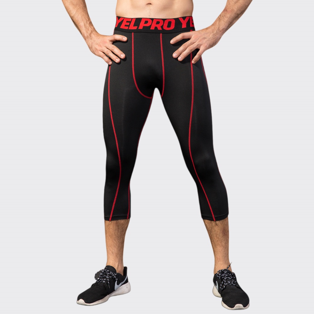 Men Compression Fitness Leggin - Sports Equipment Logos ulasan dan harga
