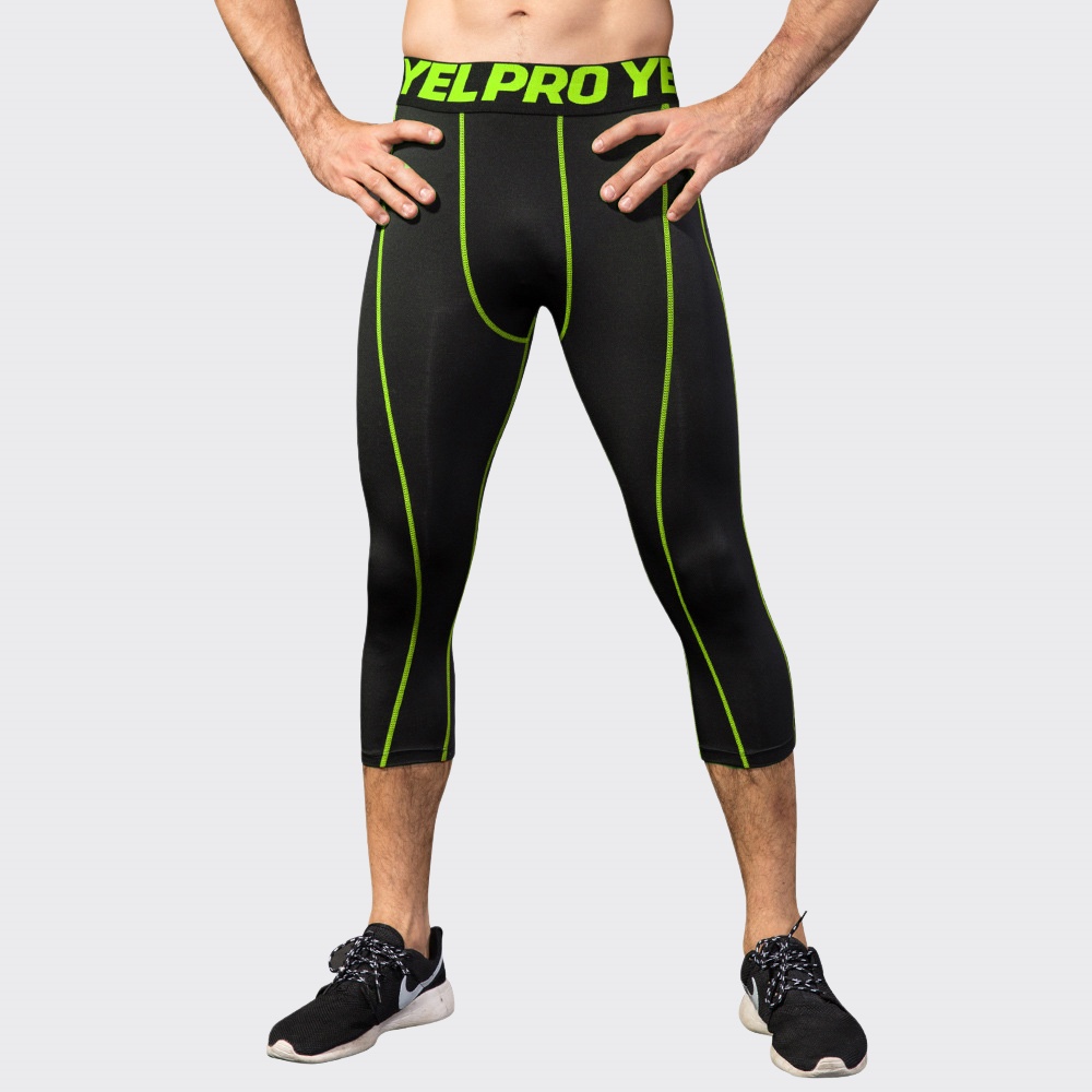 Men Compression Fitness Leggin - Sports Equipment Logos ulasan dan harga
