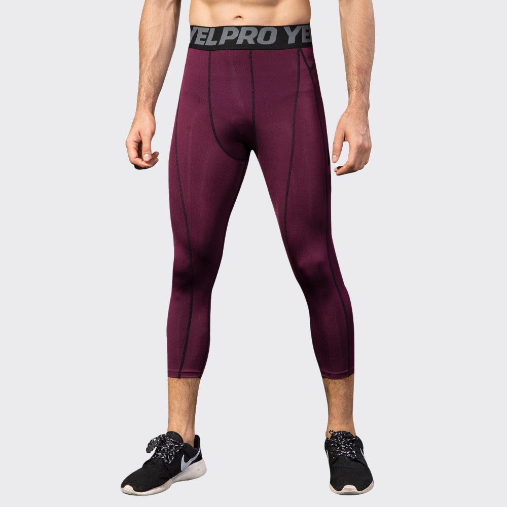 Men Compression Fitness Leggin - Sports Equipment Logos ulasan dan harga