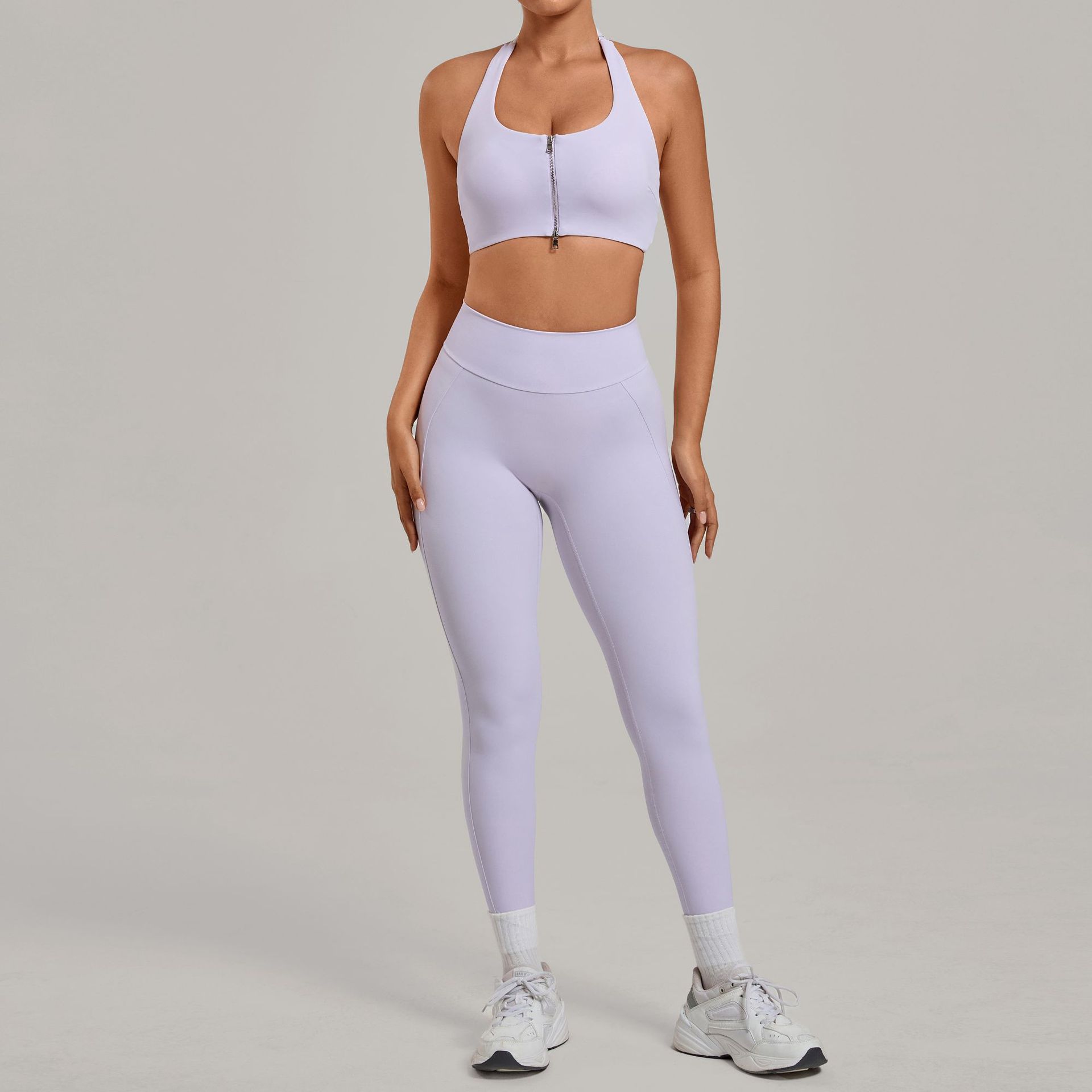 Women Halter Zip Sports Bra Hi - Sports Equipment Logos ulasan dan harga