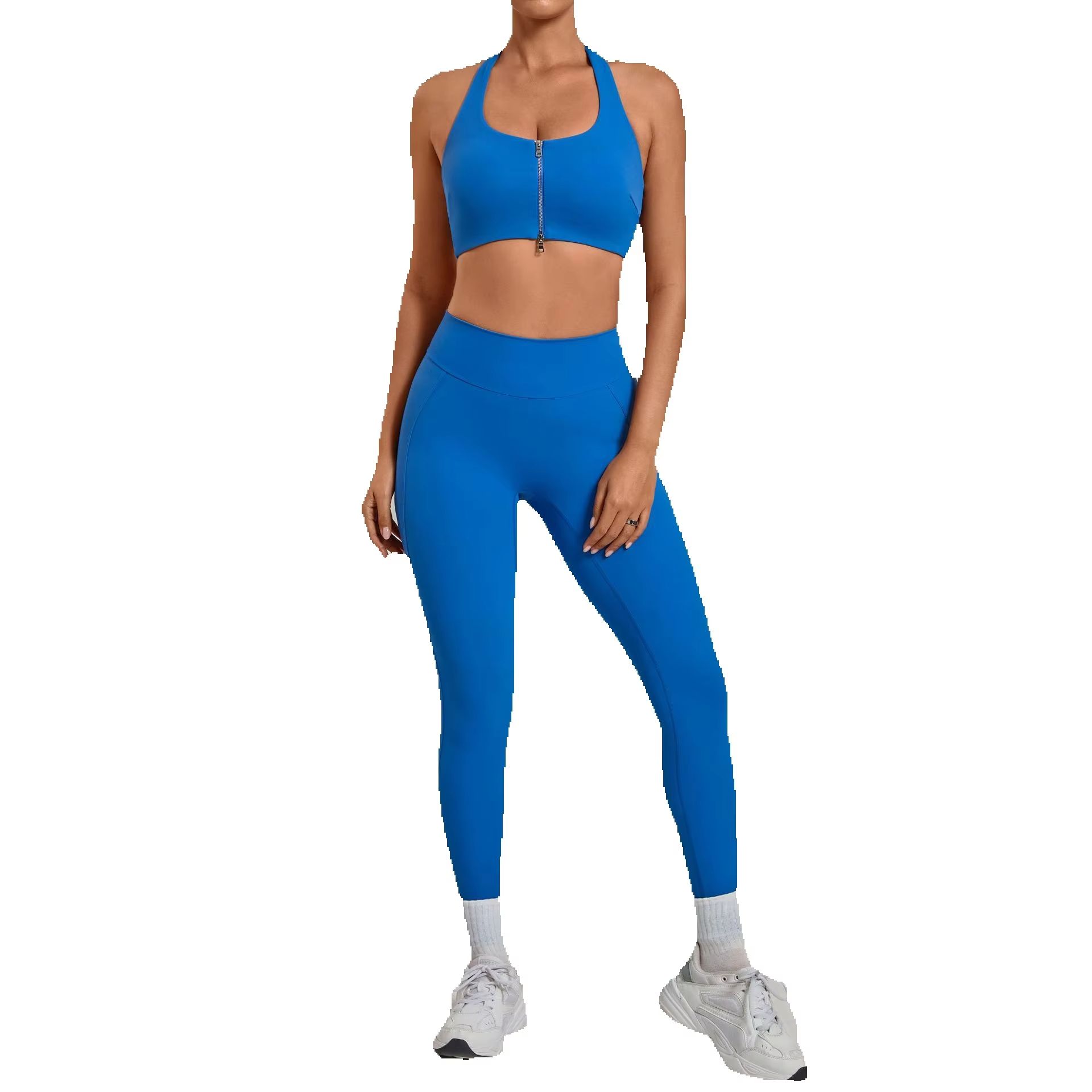 Women Halter Zip Sports Bra Hi - Sports Equipment Logos ulasan dan harga