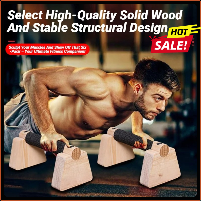 Wooden Push-up Bar Stands 1 Pa - Sports Equipment Storage Rack ulasan dan harga